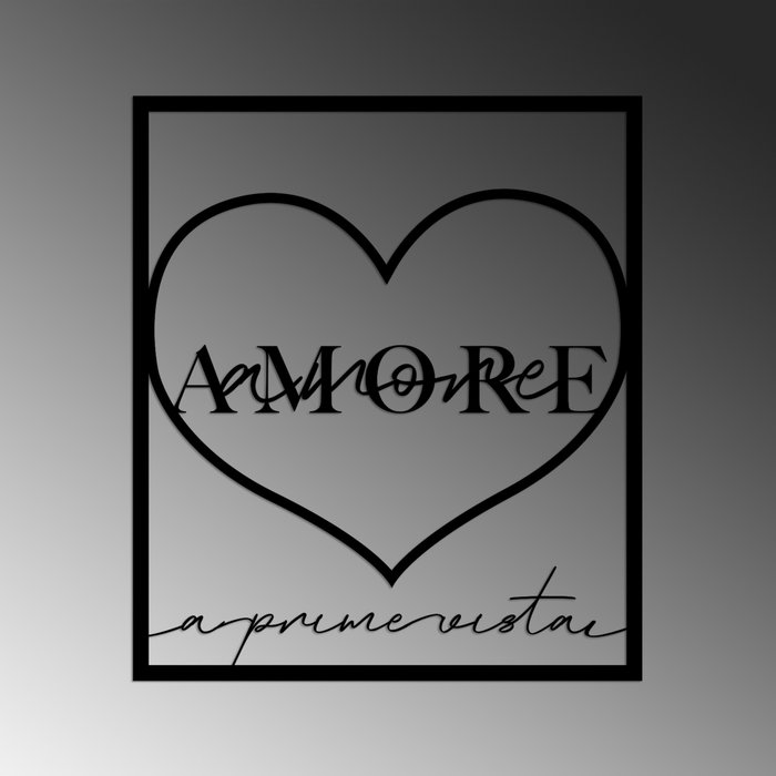 Wallity Amore Prima Vista 2 - Escultura de pared de metal negra